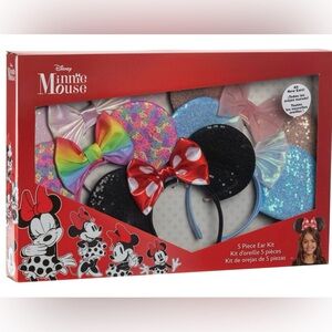 Disney Minnie Mouse 5 piece Ear kit for Happiest Place On Earth Vacation, Party